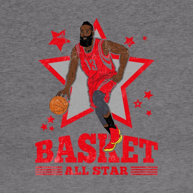 Harden Basketball The Beard Houston 13 All Star by TEEWEB